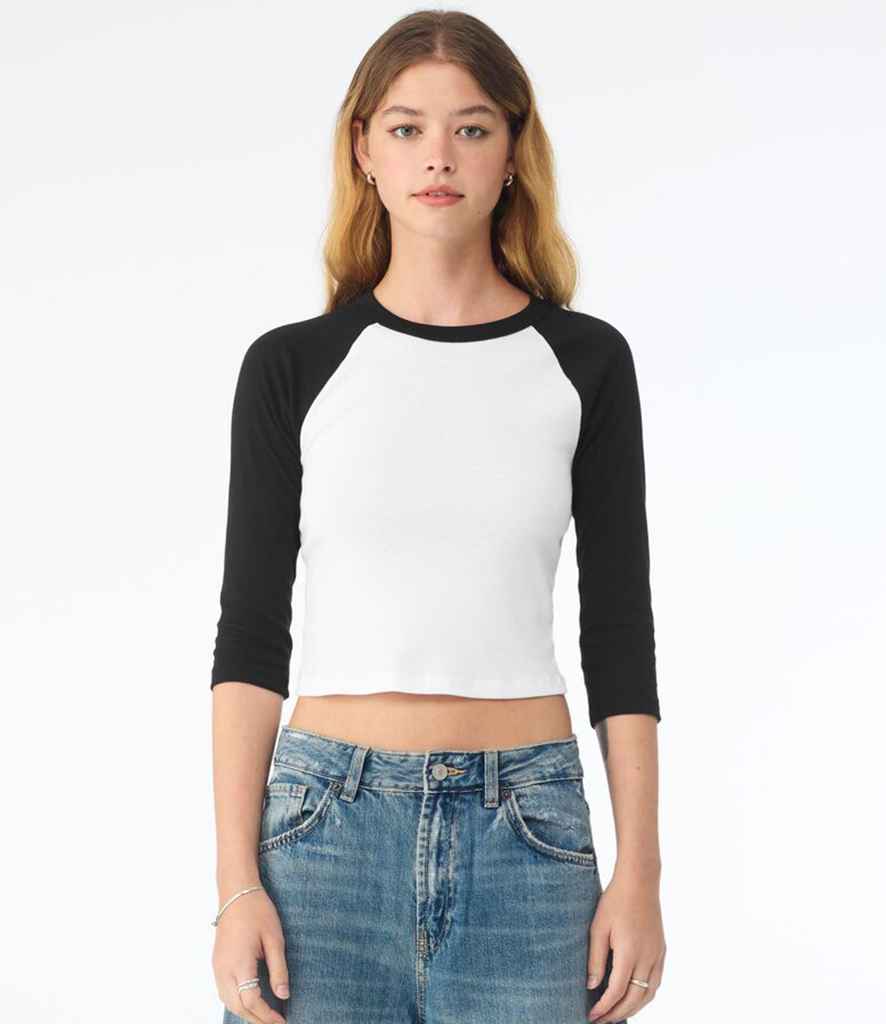 Bella+Canvas Bella Ladies Micro Rib 3/4 Raglan Baby T-Shirt