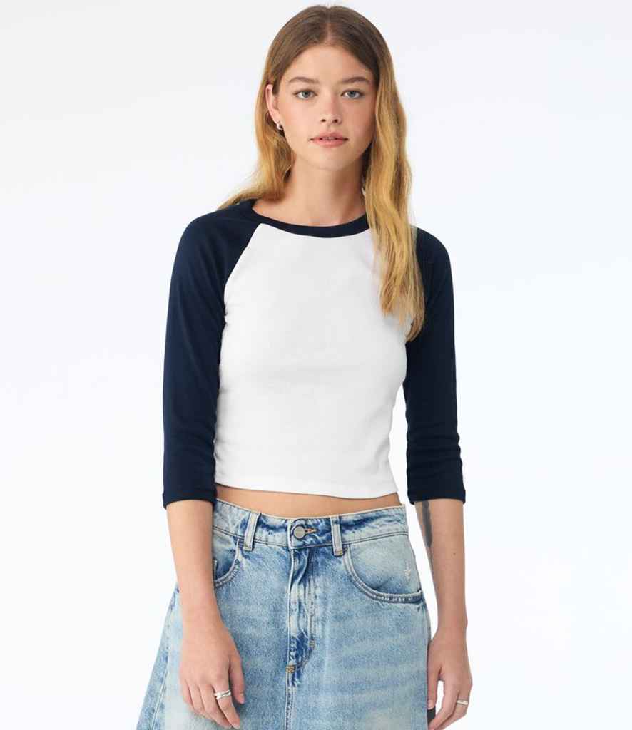 Bella Ladies Micro Rib 3/4 Raglan Baby T-Shirt