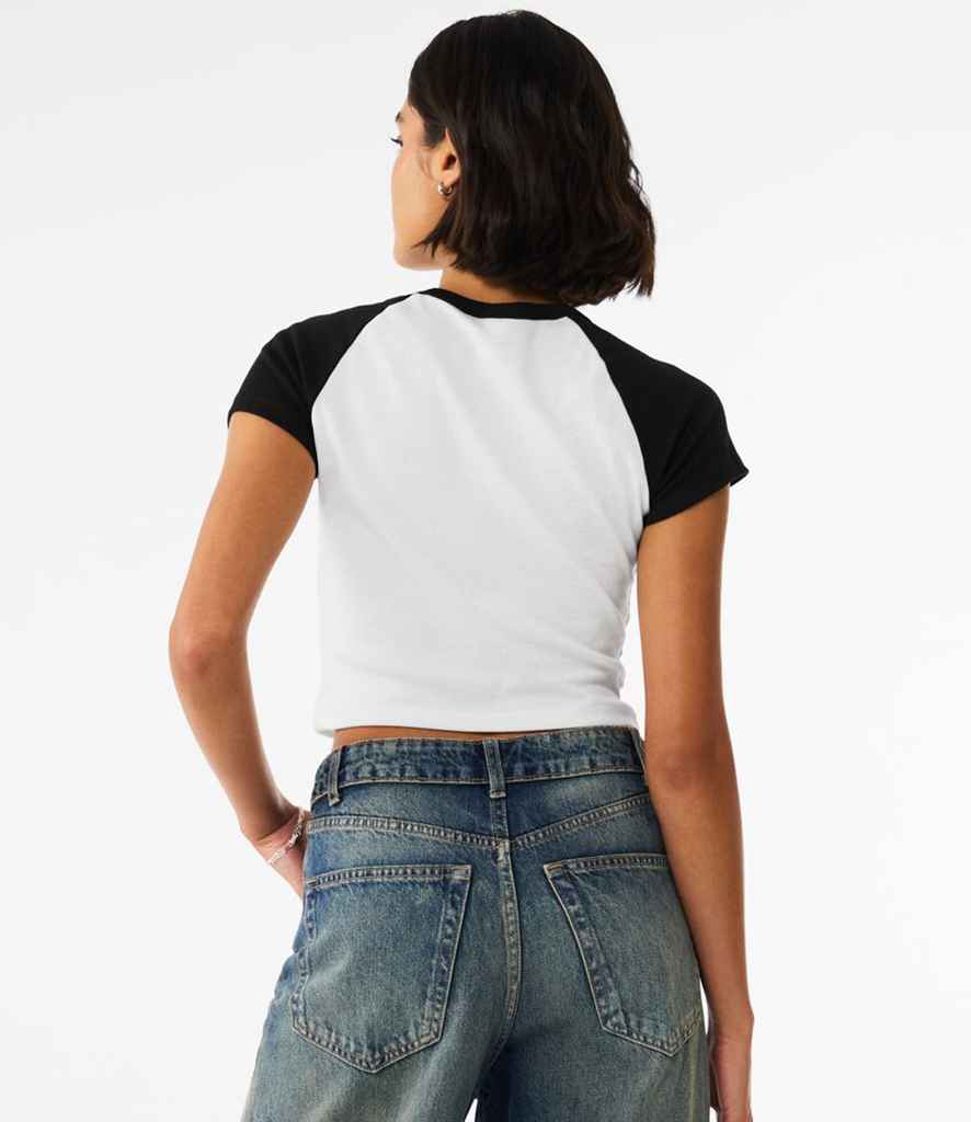 Bella+Canvas Bella Ladies Micro Rib Raglan Baby T-Shirt White/Black
