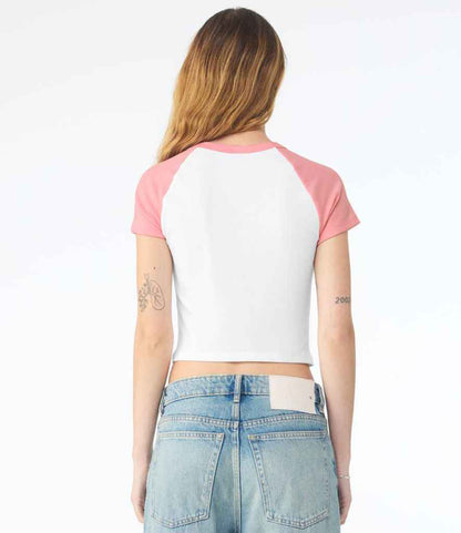Bella Ladies Micro Rib Raglan Baby T-Shirt - model image