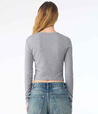 Bella+Canvas Bella Micro Rib Long Sleeve Baby T-Shirt Athletic Heather