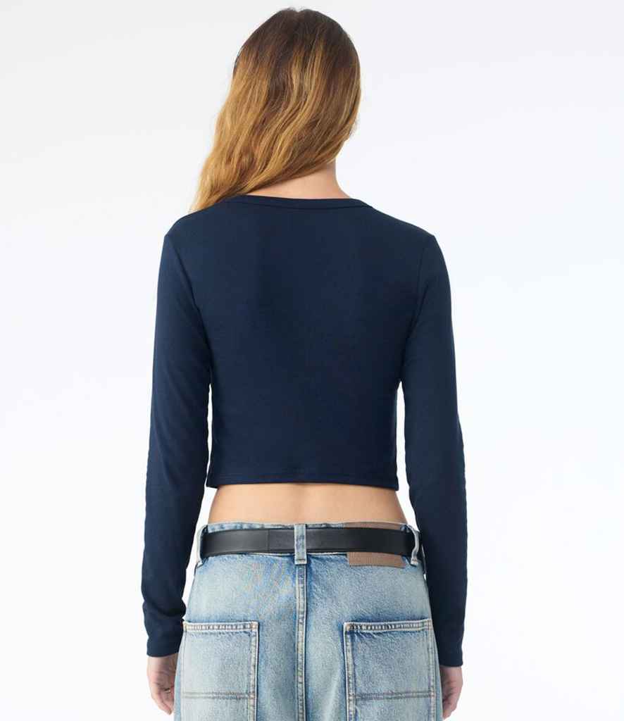Bella+Canvas Bella Micro Rib Long Sleeve Baby T-Shirt Solid Navy Blend