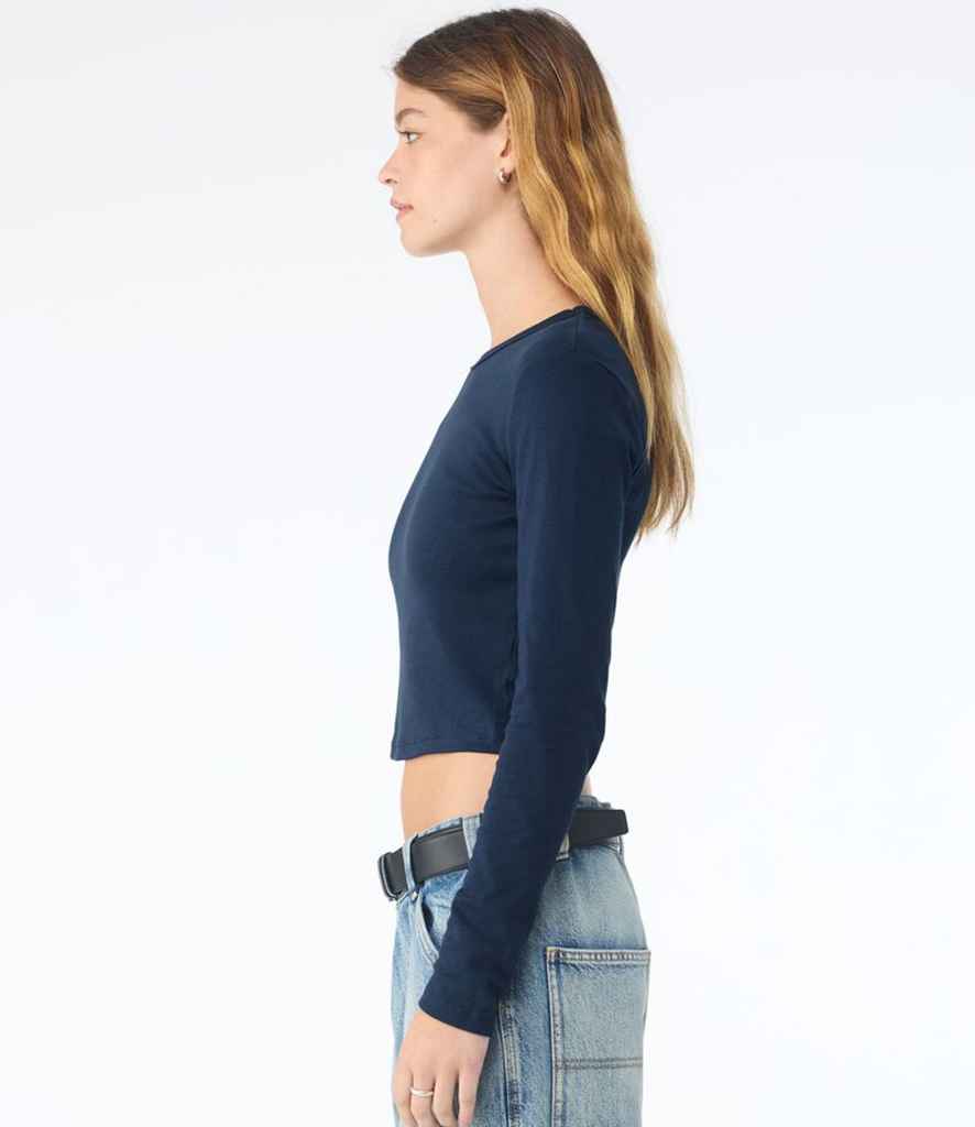 Bella+Canvas Bella Micro Rib Long Sleeve Baby T-Shirt Solid Navy Blend