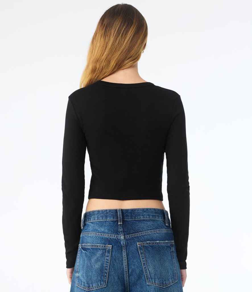 Bella+Canvas Bella Micro Rib Long Sleeve Baby T-Shirt Solid Black Blend