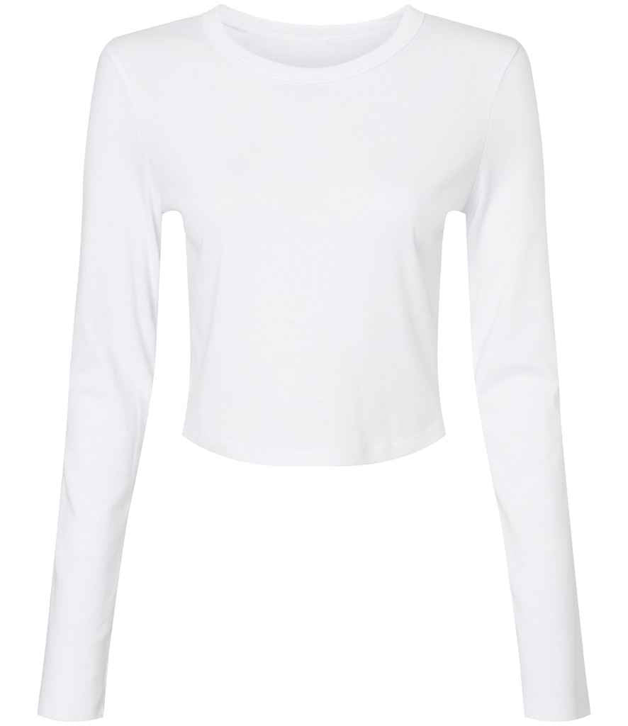 Bella Micro Rib Long Sleeve Baby T-Shirt in Solid White Blend