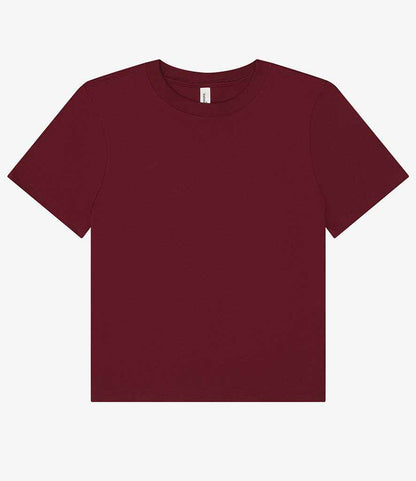 Bella Ladies Heavy Boxy T-Shirt in Maroon