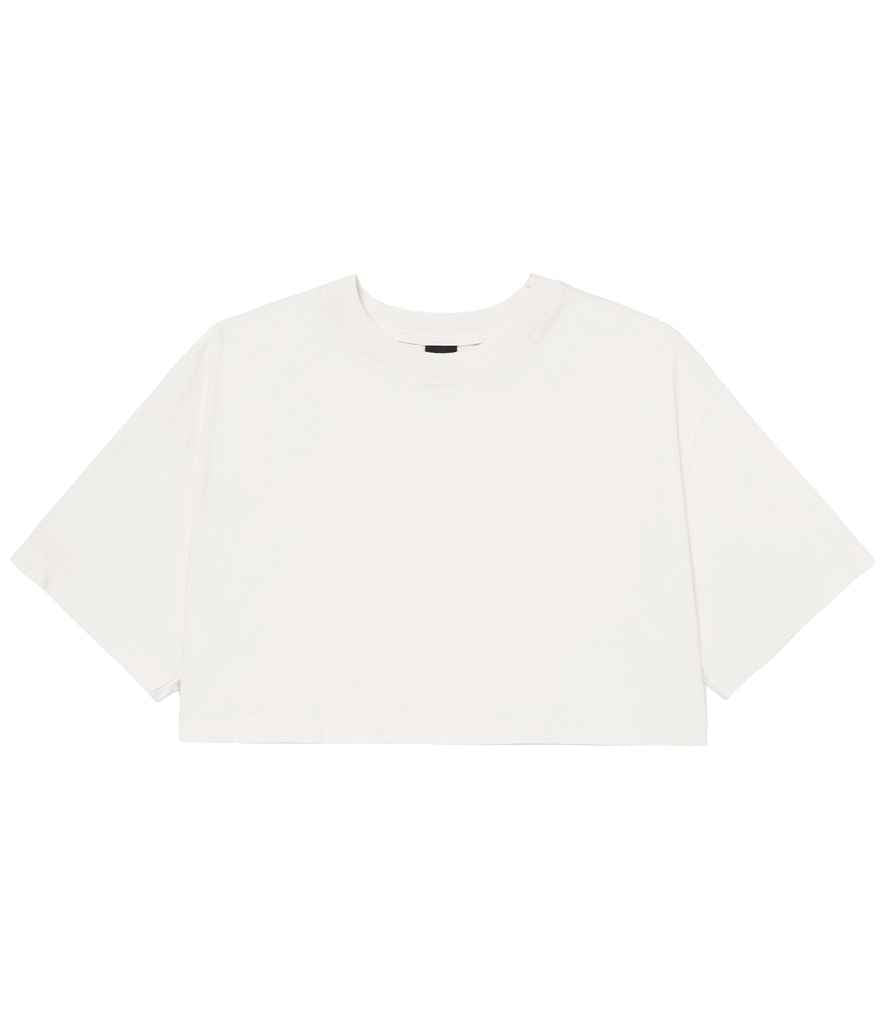 Bella Ladies Heavyweight Washed Cropped T-Shirt in Vintage White