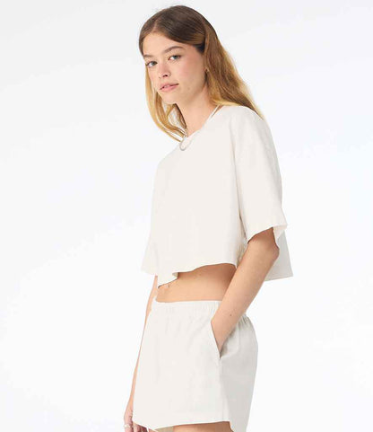 Bella+Canvas Bella Ladies Heavyweight Washed Cropped T-Shirt Vintage White