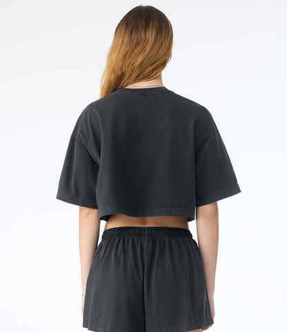 Bella+Canvas Bella Ladies Heavyweight Washed Cropped T-Shirt Washed Black