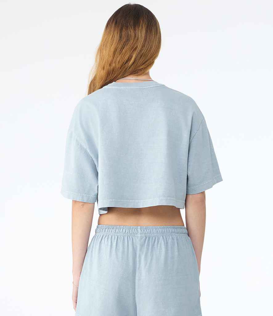 Bella+Canvas Bella Ladies Heavyweight Washed Cropped T-Shirt Washed Denim