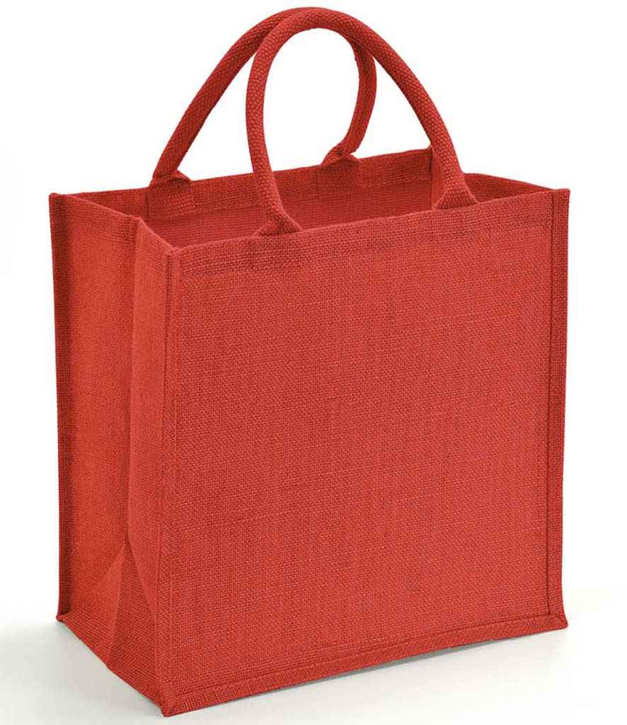 Brand Lab Natural Jute Tote Bag in Red