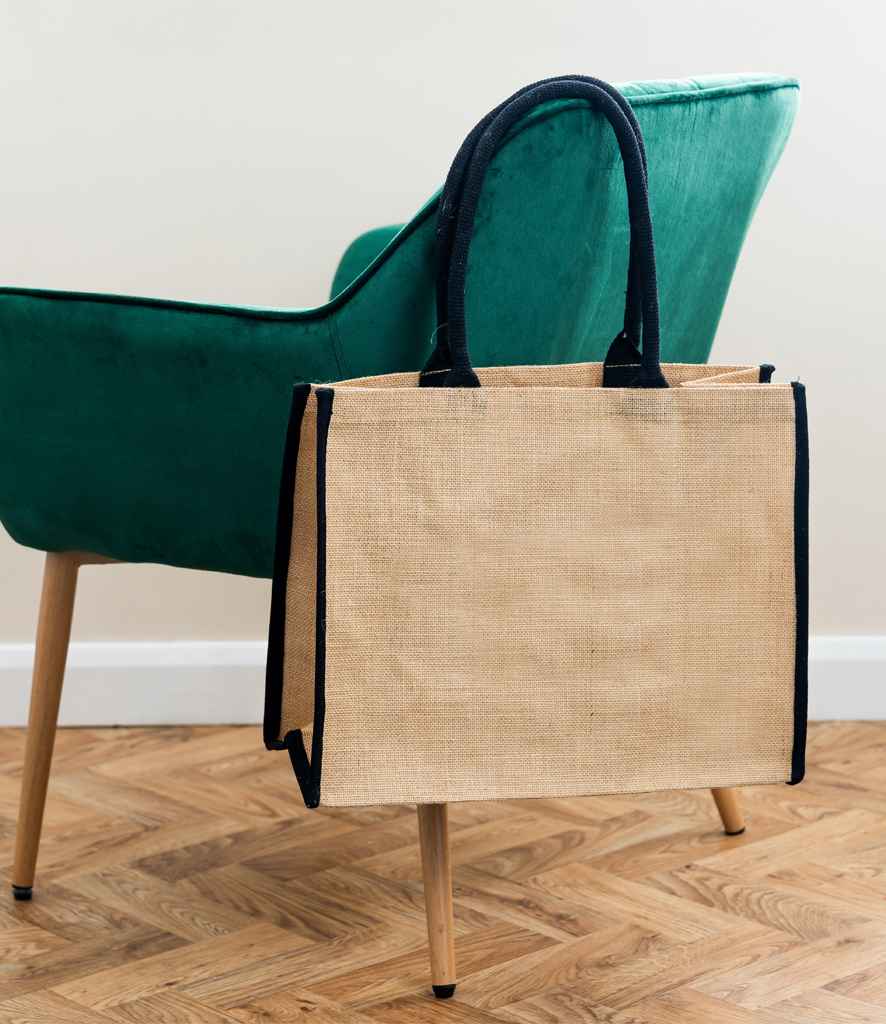 Brand Lab Jute Tipped Shopper in Natural/Black