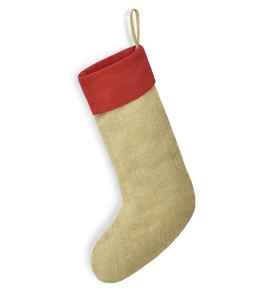 Brand Lab Jute Stocking in Natural/Red