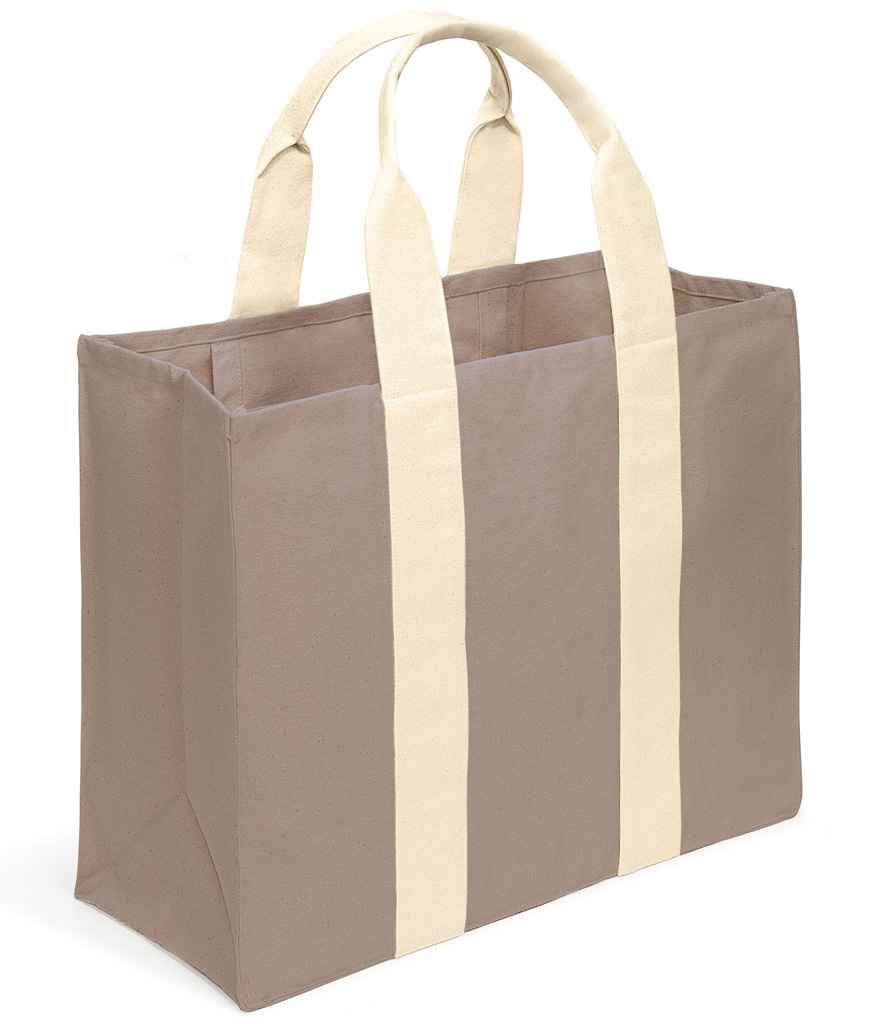 Brand Lab Canvas Wrap Tote Bag in Mushroom/Natural