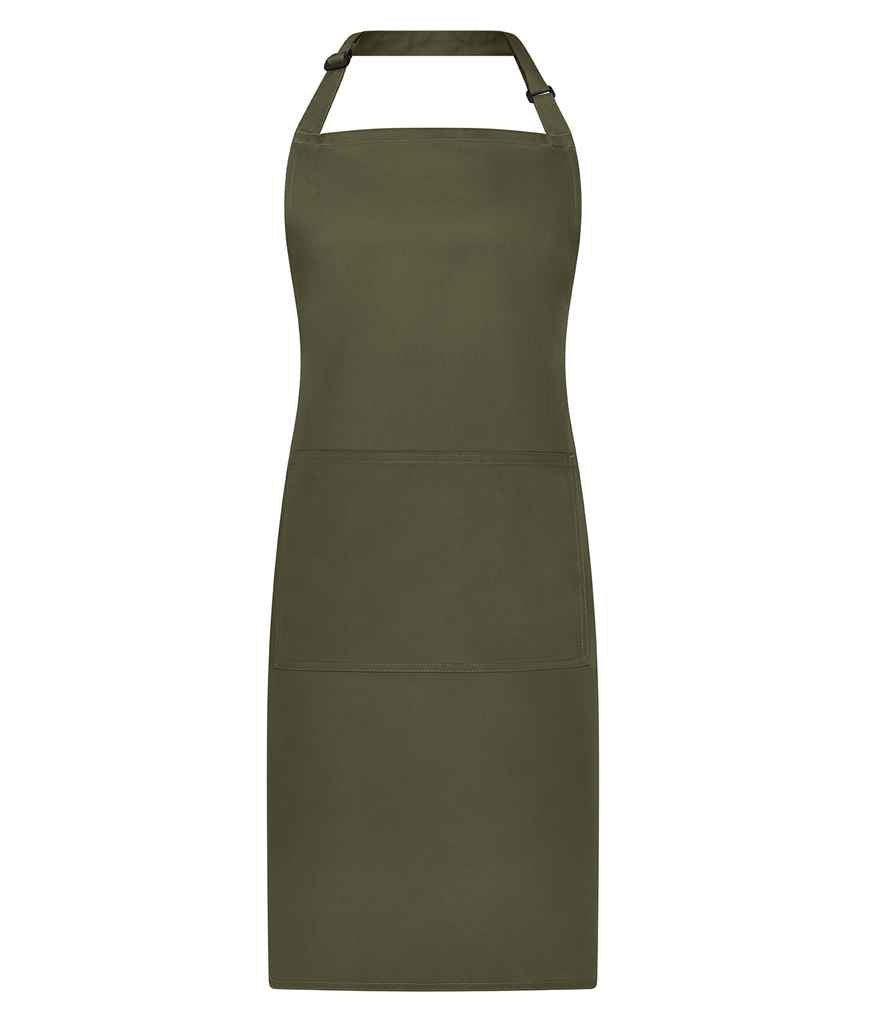Brand Lab Adjustable Bib Pocket Apron in Olive Green