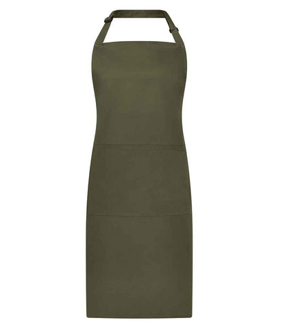Brand Lab Adjustable Bib Pocket Apron in Olive Green