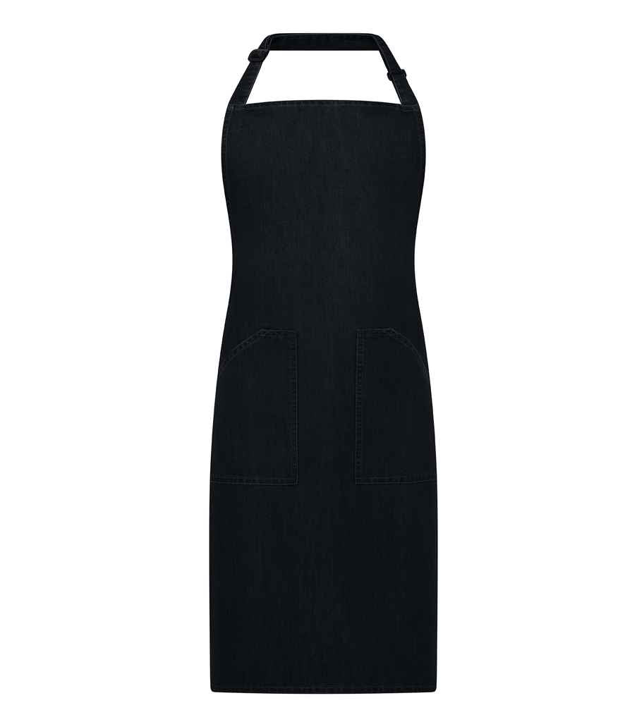 Brand Lab Denim Adjustable Bib Pocket Apron in Black Denim