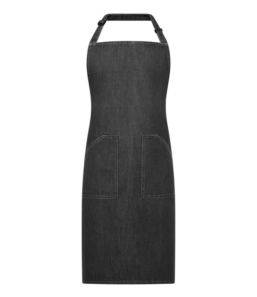 Brand Lab Denim Adjustable Bib Pocket Apron in Grey Denim