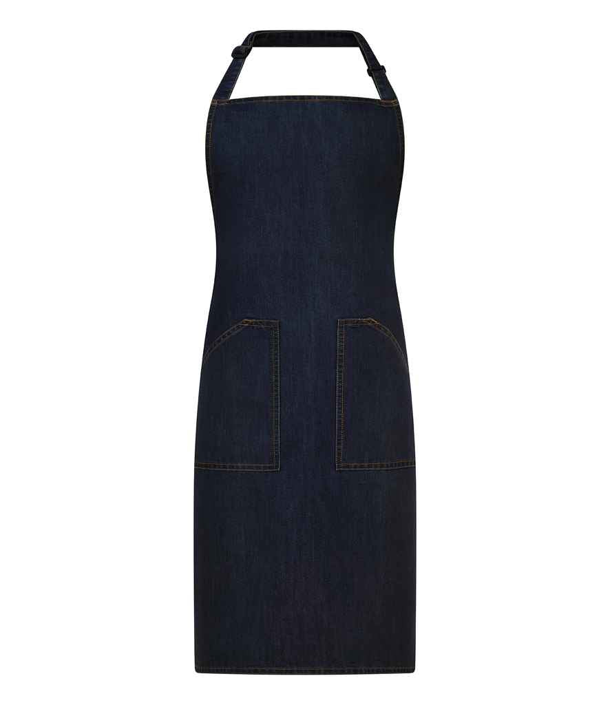 Brand Lab Denim Adjustable Bib Pocket Apron in Indigo Denim