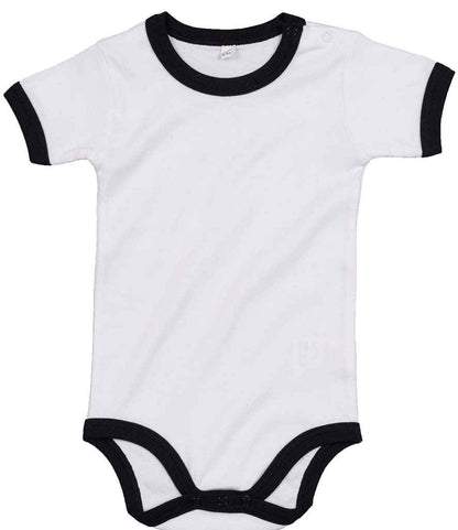 BabyBugz Baby Ringer Bodysuit in White/Black