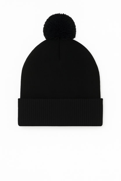 Uneek Pom Pom Beanie Black