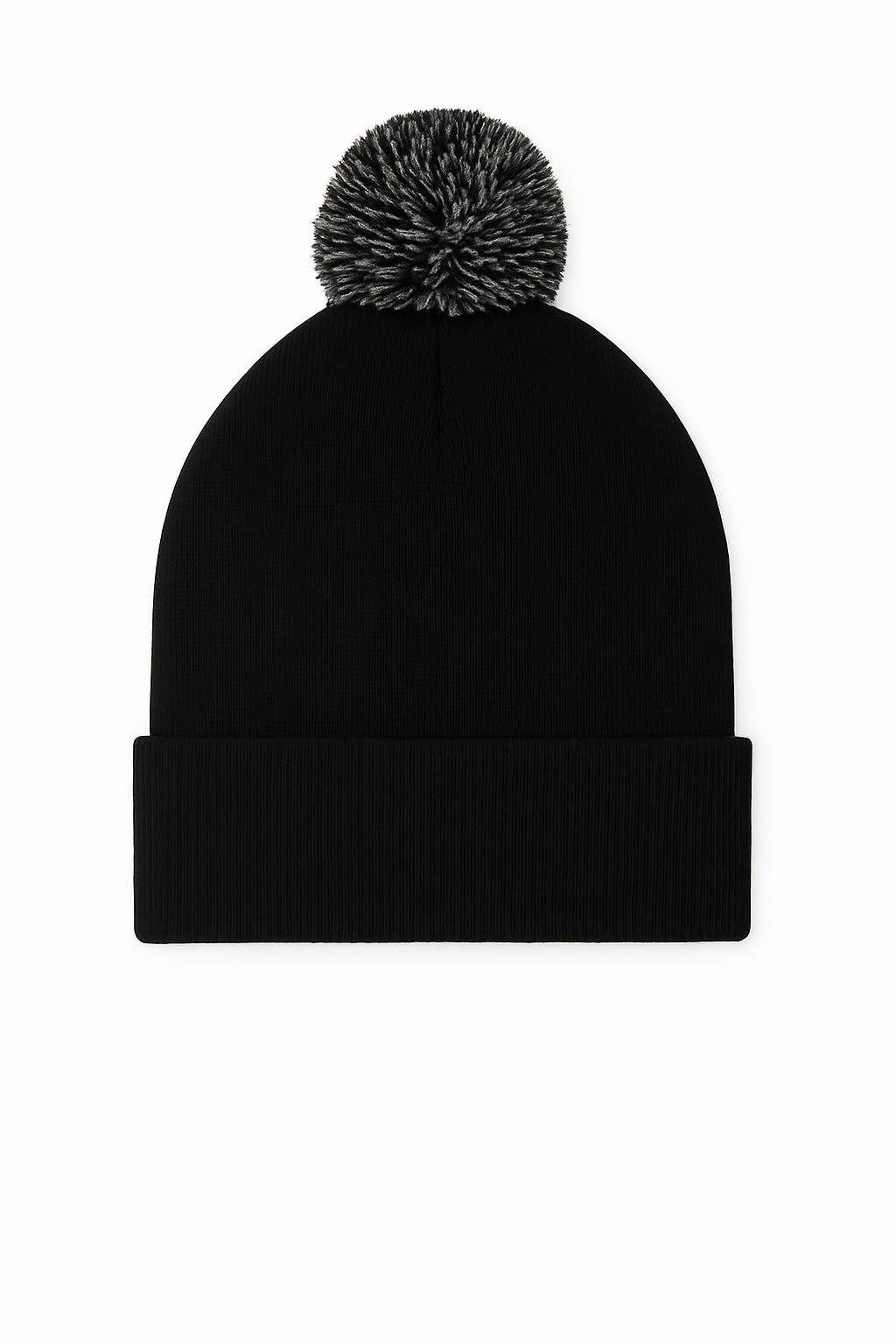 Uneek Pom Pom Beanie Black/Graphite Grey