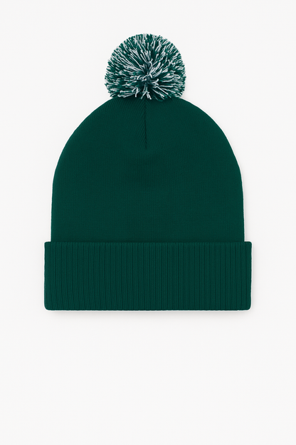 Uneek Pom Pom Beanie Bottle Green/Off White