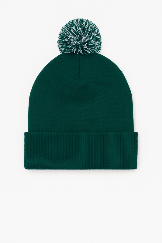 Uneek Pom Pom Beanie Bottle Green/Off White