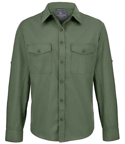 Craghoppers Expert Kiwi Long Sleeve Shirt in Dark Cedar Green