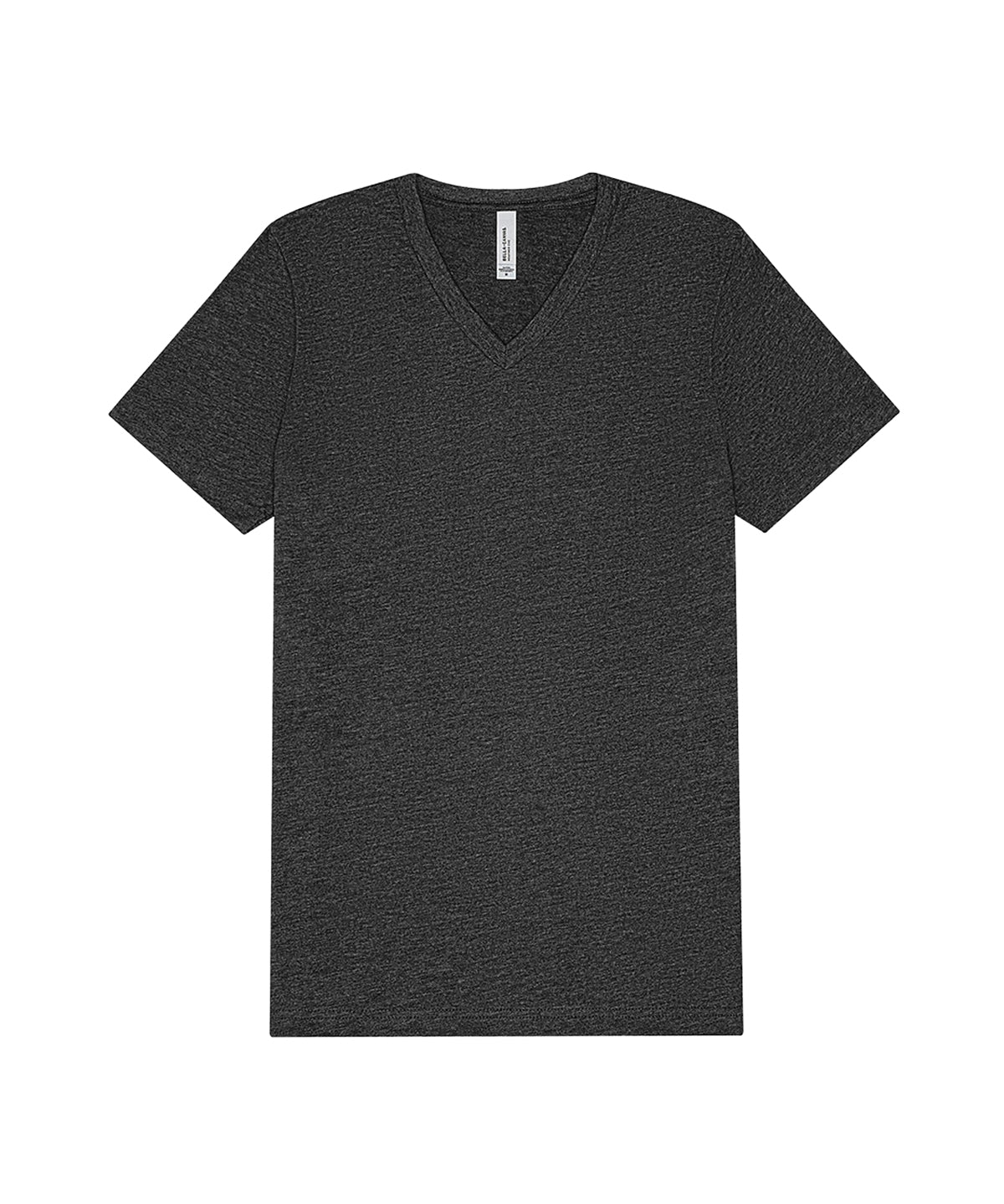 Bella+Canvas Unisex heather CVC short sleeve v-neck tee Dark Grey Heather