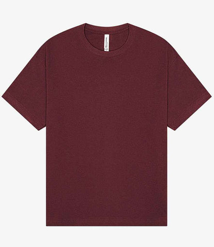 Canvas Unisex Heavyweight Boxy T-Shirt in Maroon