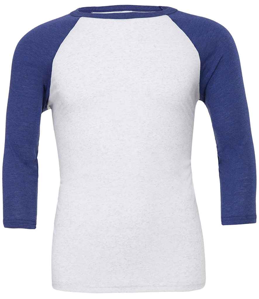 Bella+Canvas Canvas Unisex 3/4 Sleeve Baseball T-Shirt White/Navy