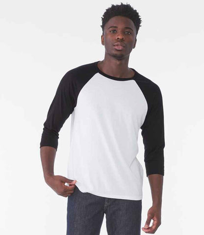 Canvas Unisex 3/4 Sleeve Baseball T-Shirt