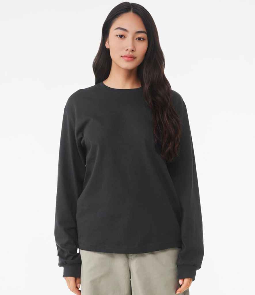 Bella+Canvas Canvas Unisex Heavyweight Long Sleeve Boxy T-Shirt Dark Grey