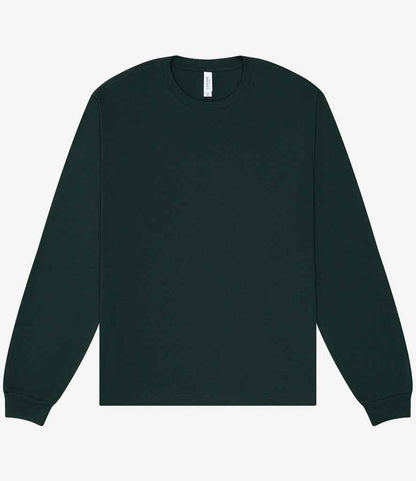 Canvas Unisex Heavyweight Long Sleeve Boxy T-Shirt in Forest Green