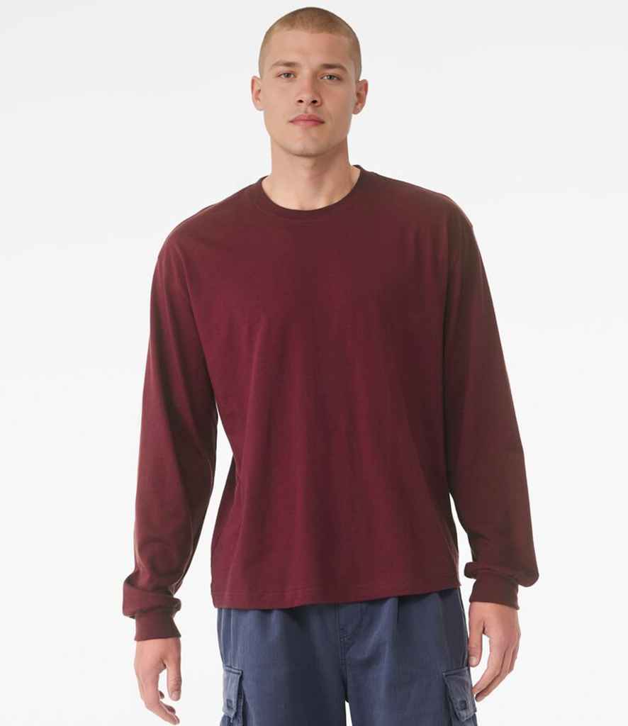 Bella+Canvas Canvas Unisex Heavyweight Long Sleeve Boxy T-Shirt Maroon