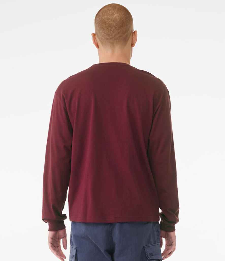 Bella+Canvas Canvas Unisex Heavyweight Long Sleeve Boxy T-Shirt Maroon