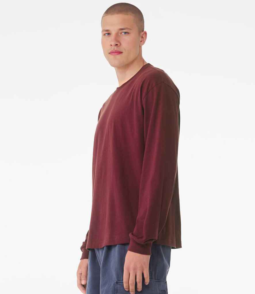 Bella+Canvas Canvas Unisex Heavyweight Long Sleeve Boxy T-Shirt Maroon