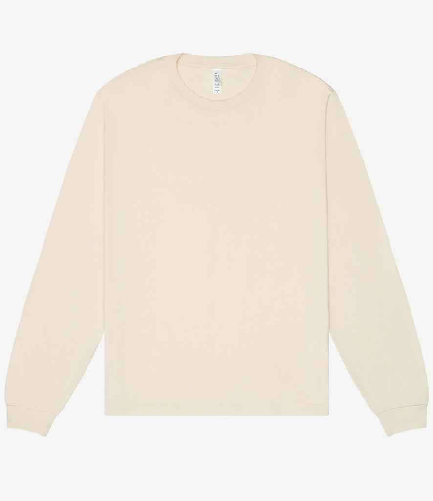 Canvas Unisex Heavyweight Long Sleeve Boxy T-Shirt in Natural