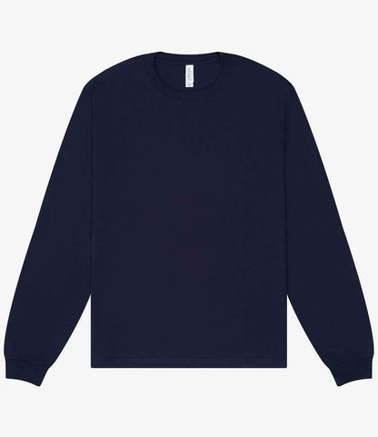 Canvas Unisex Heavyweight Long Sleeve Boxy T-Shirt in Navy