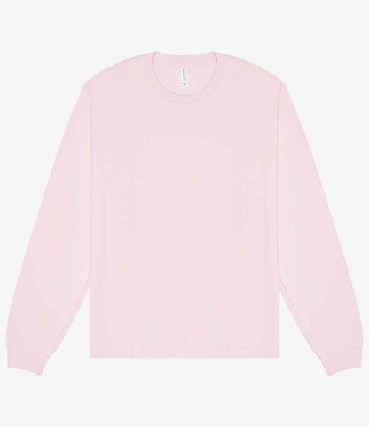 Canvas Unisex Heavyweight Long Sleeve Boxy T-Shirt in Soft Pink