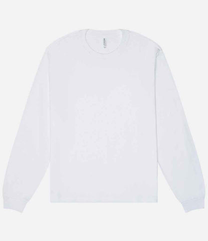 Canvas Unisex Heavyweight Long Sleeve Boxy T-Shirt in White