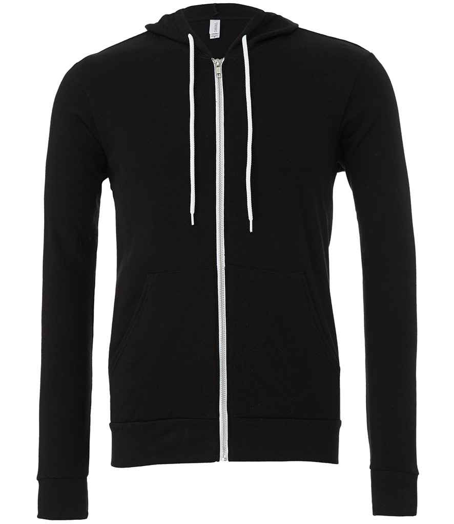 Canvas Unisex Full Zip Hoodie in Black