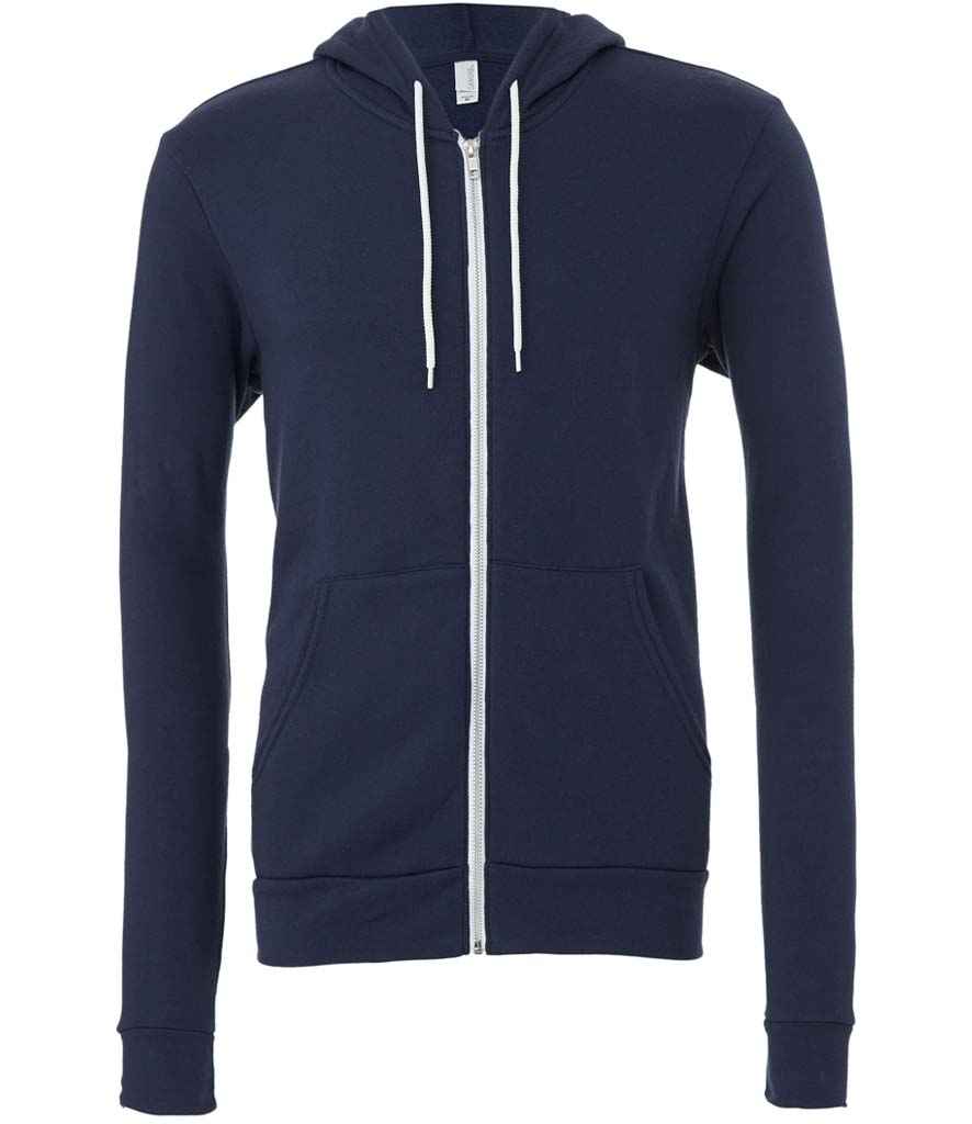 Canvas Unisex Full Zip Hoodie in Navy