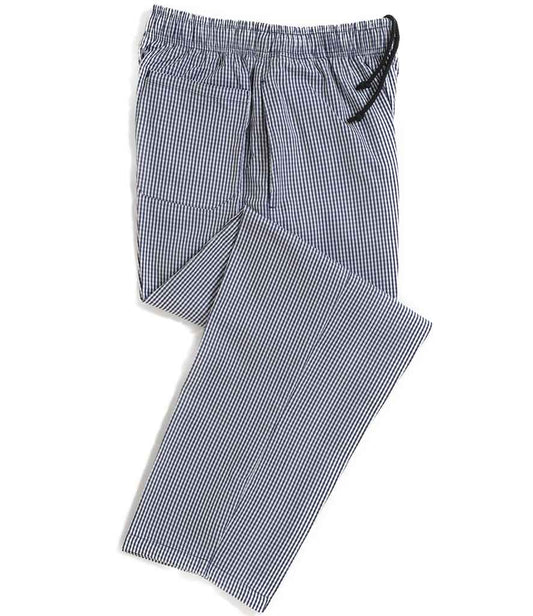 Dennys Unisex Elasticated Chef's Trousers in Blue/White
