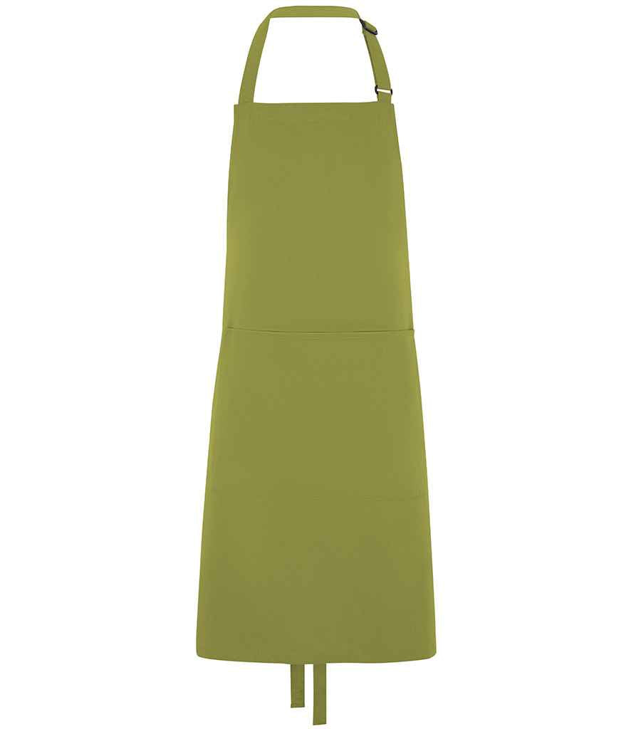 Dennys Polyester Bib Apron with Pocket in Light Olive