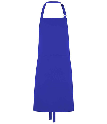 Dennys Polyester Bib Apron with Pocket in Royal Blue