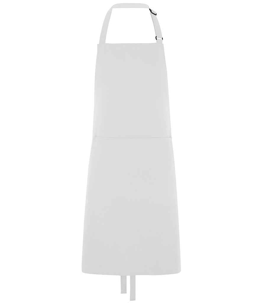 Dennys Polyester Bib Apron with Pocket in White