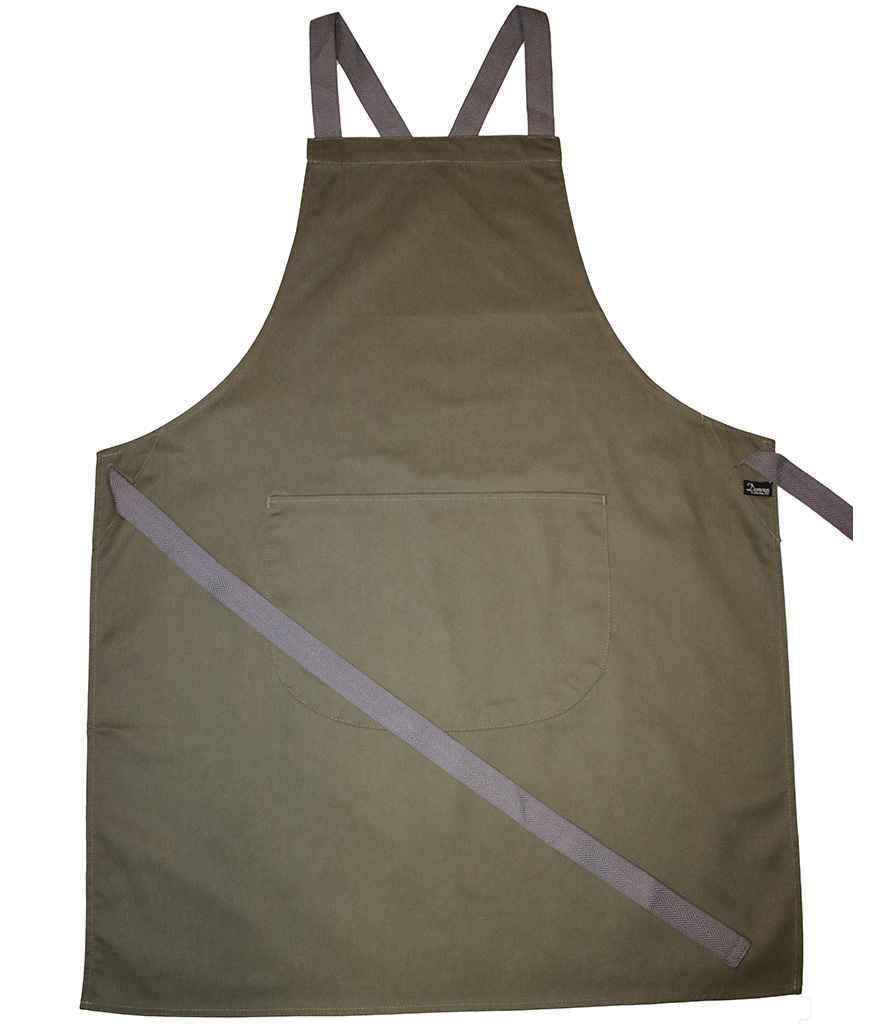 Dennys Cross Back Apron in Olive Green