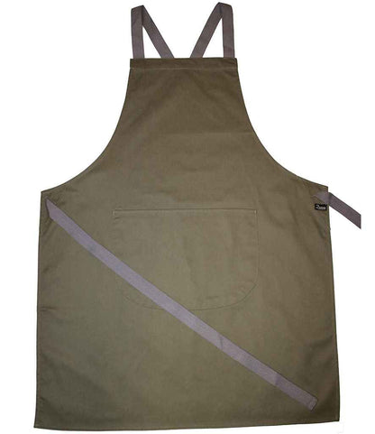 Dennys Cross Back Apron in Olive Green